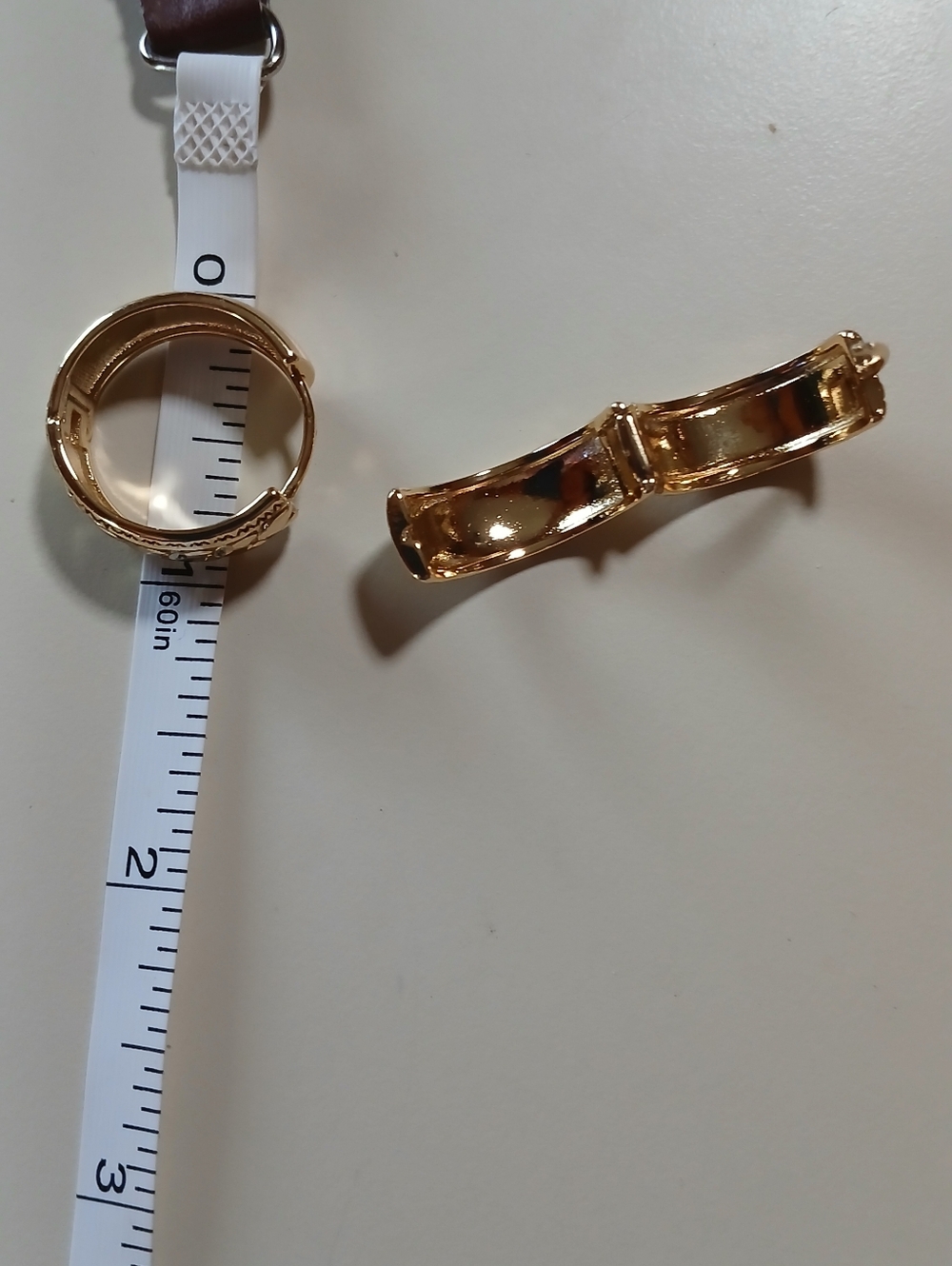 18 K Gold Filled Chevron Pattern Hoop Earrings - Picture 8 of 10